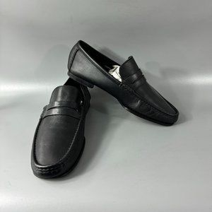 Harrys London Man's Black Leather Loafers, Size 44